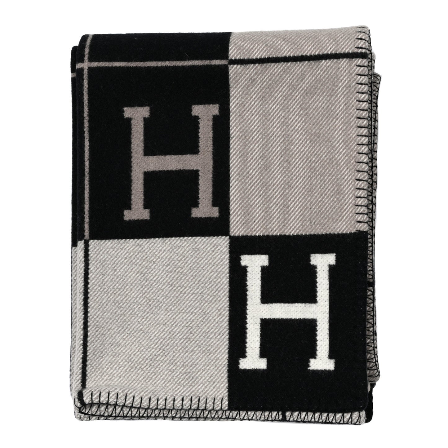 Wool Cashmere Avalon III Blanket Ecru Black