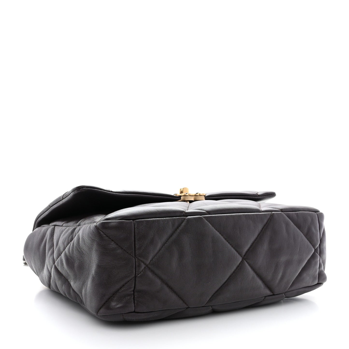 Lambskin Quilted Large Chanel 19 Flap Dark Brown