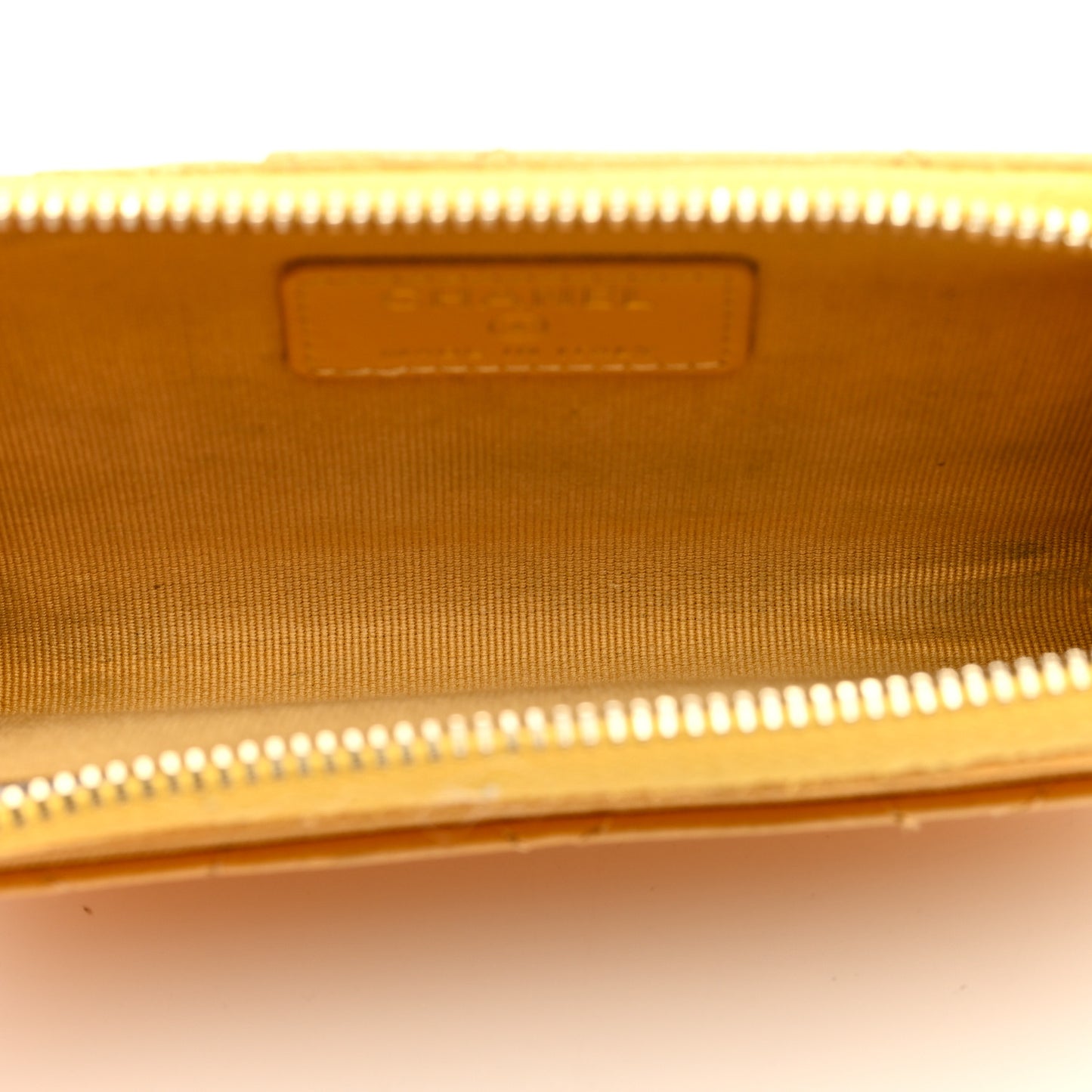 Caviar Quilted CC Zip Around Card Holder Yellow