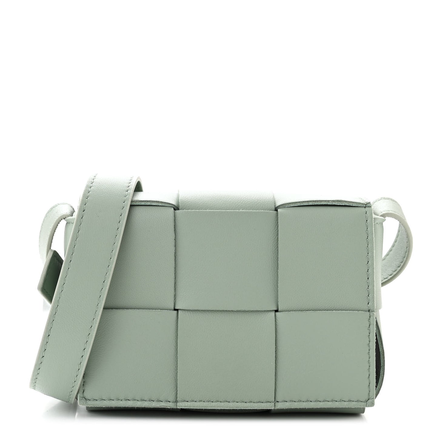Lambskin Maxi Intrecciato Extra Mini Cassette Crossbody Bag New Sauge