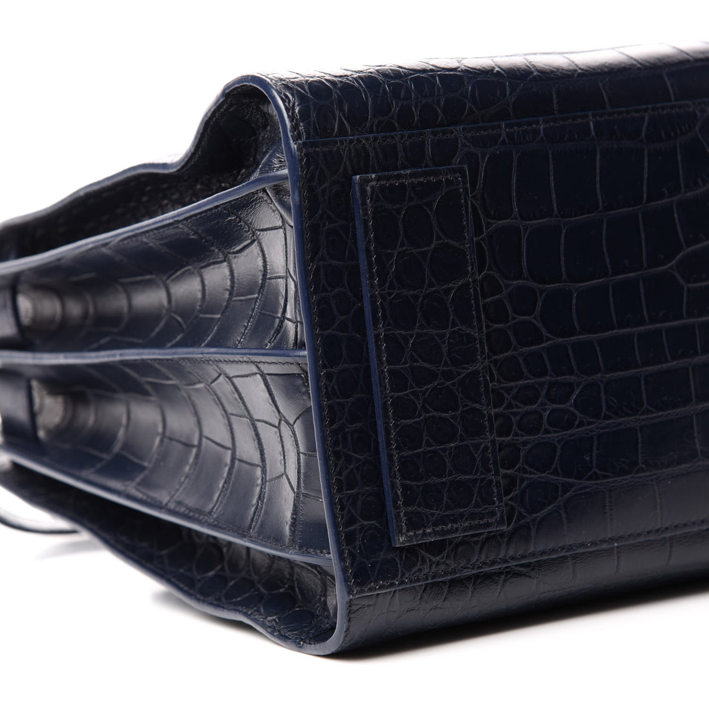 Calfskin Crocodile Embossed Medium Souple Sac De Jour Navy