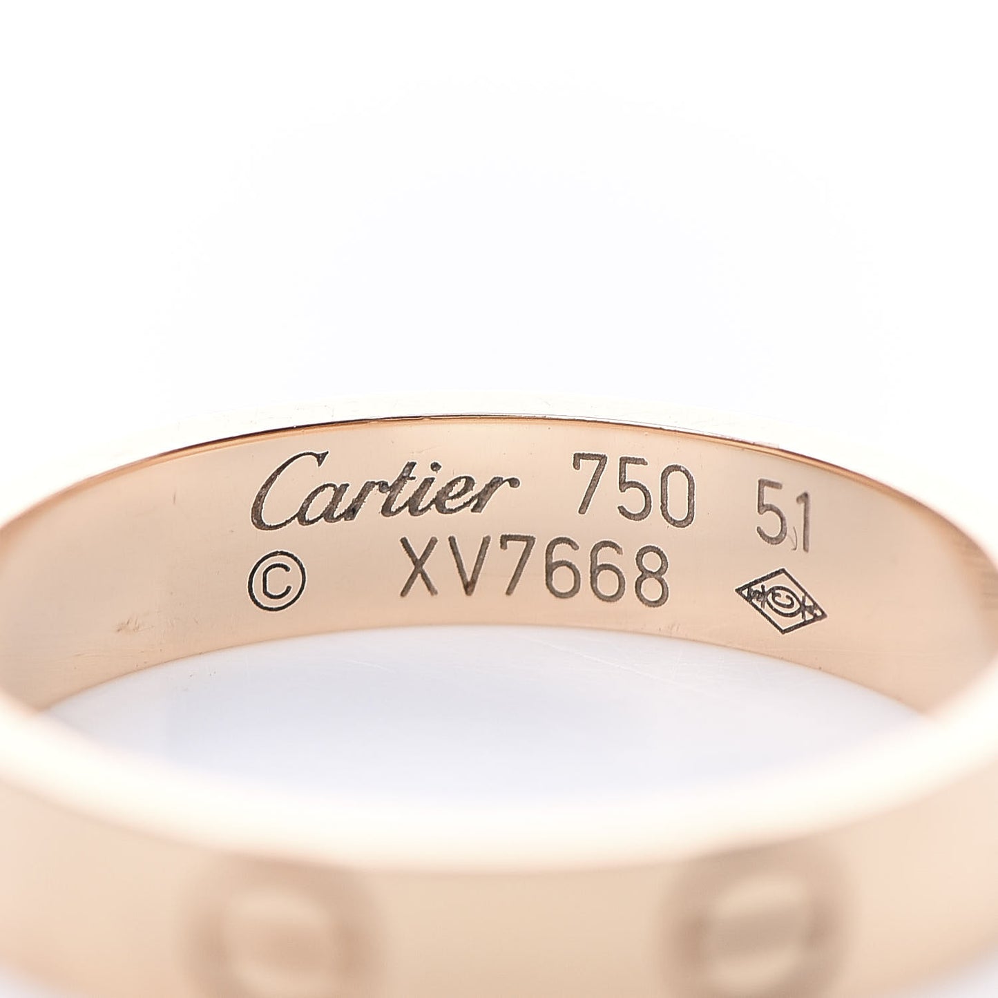 18K Pink Gold 3.5mm LOVE Wedding Band Ring 51 5.75