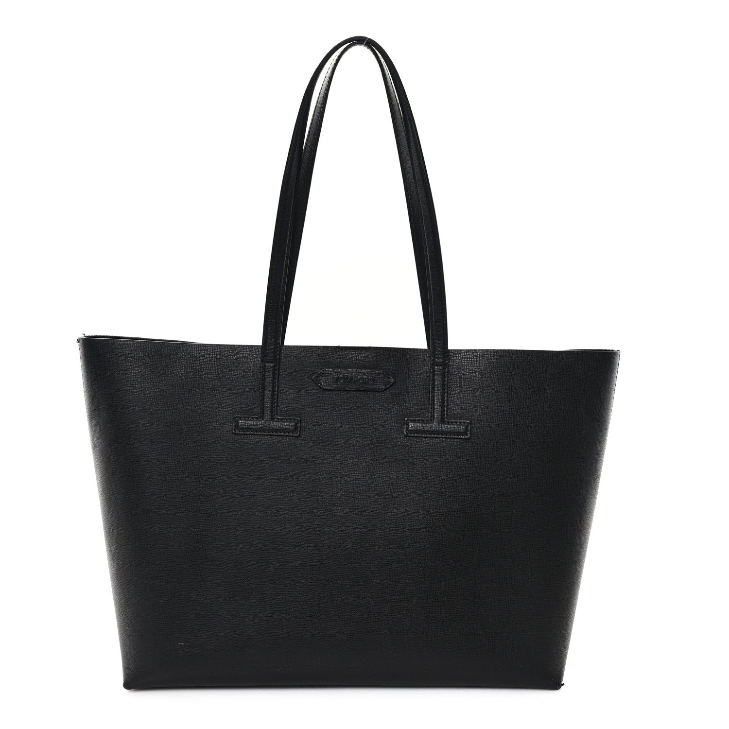 Tom Ford Grained Calfskin Small T Tote Black 1 of 13