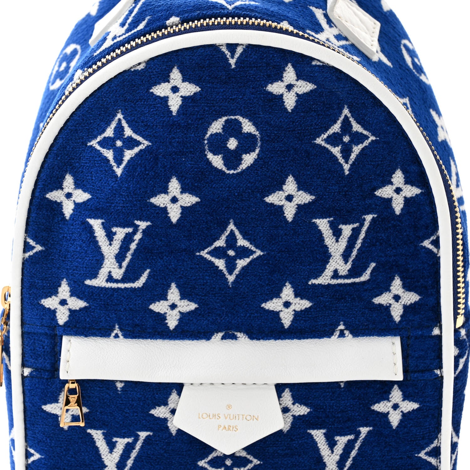 Louis Vuitton Jacquard Velvet Monogram Palm Springs Backpack Mini Blue 7 of 9