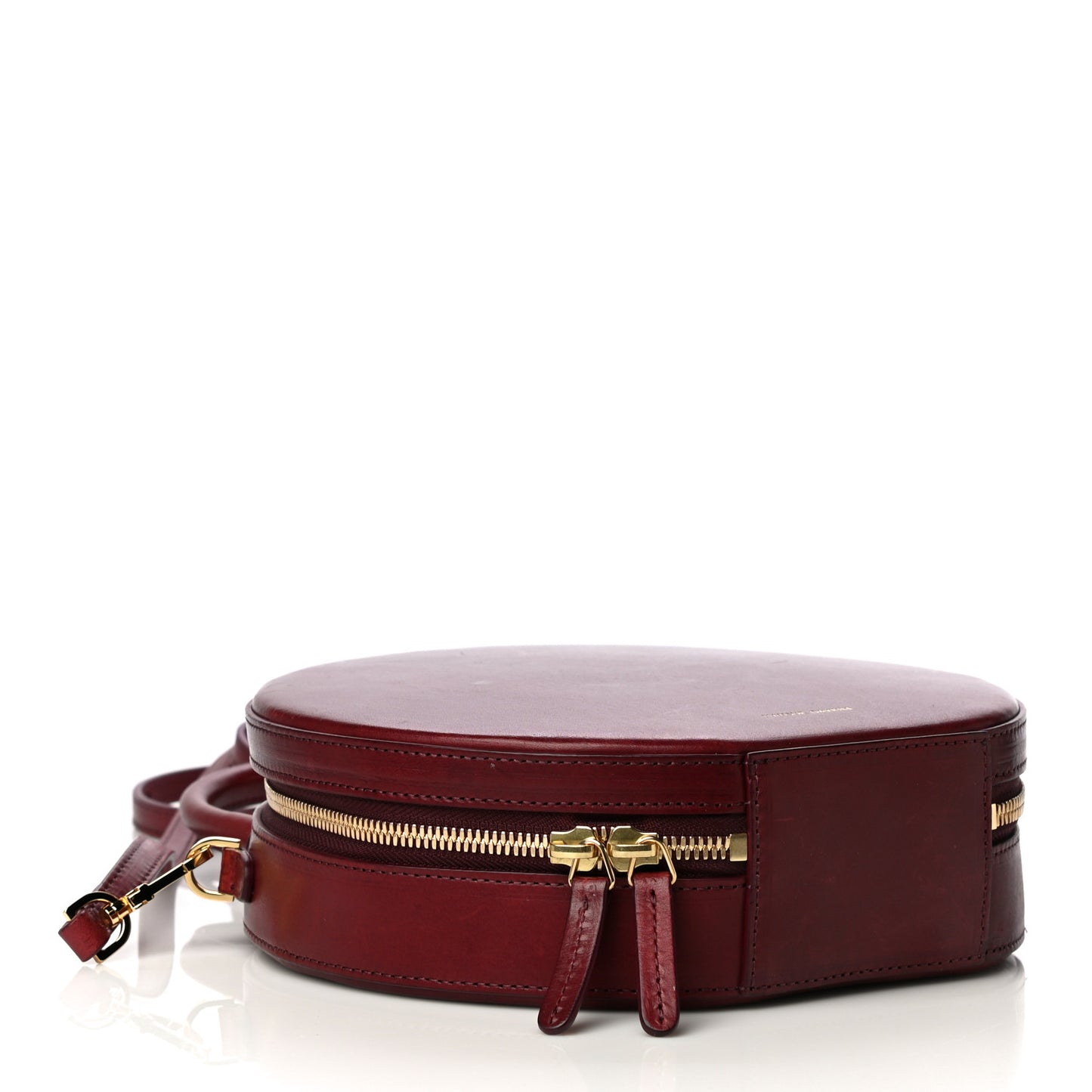 Calfskin Circle Crossbody Bag Burgundy