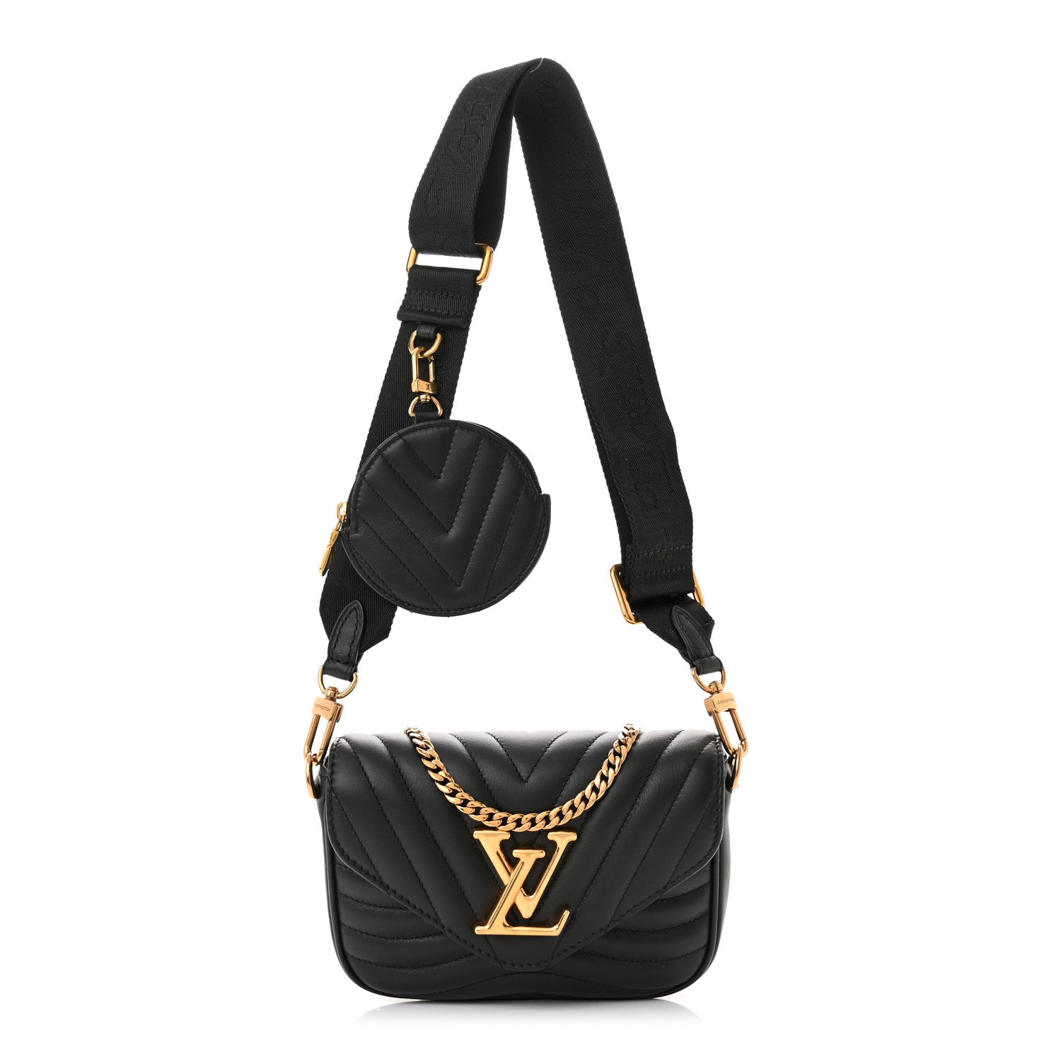 Louis Vuitton Calfskin New Wave Multi Pochette Black 1348311