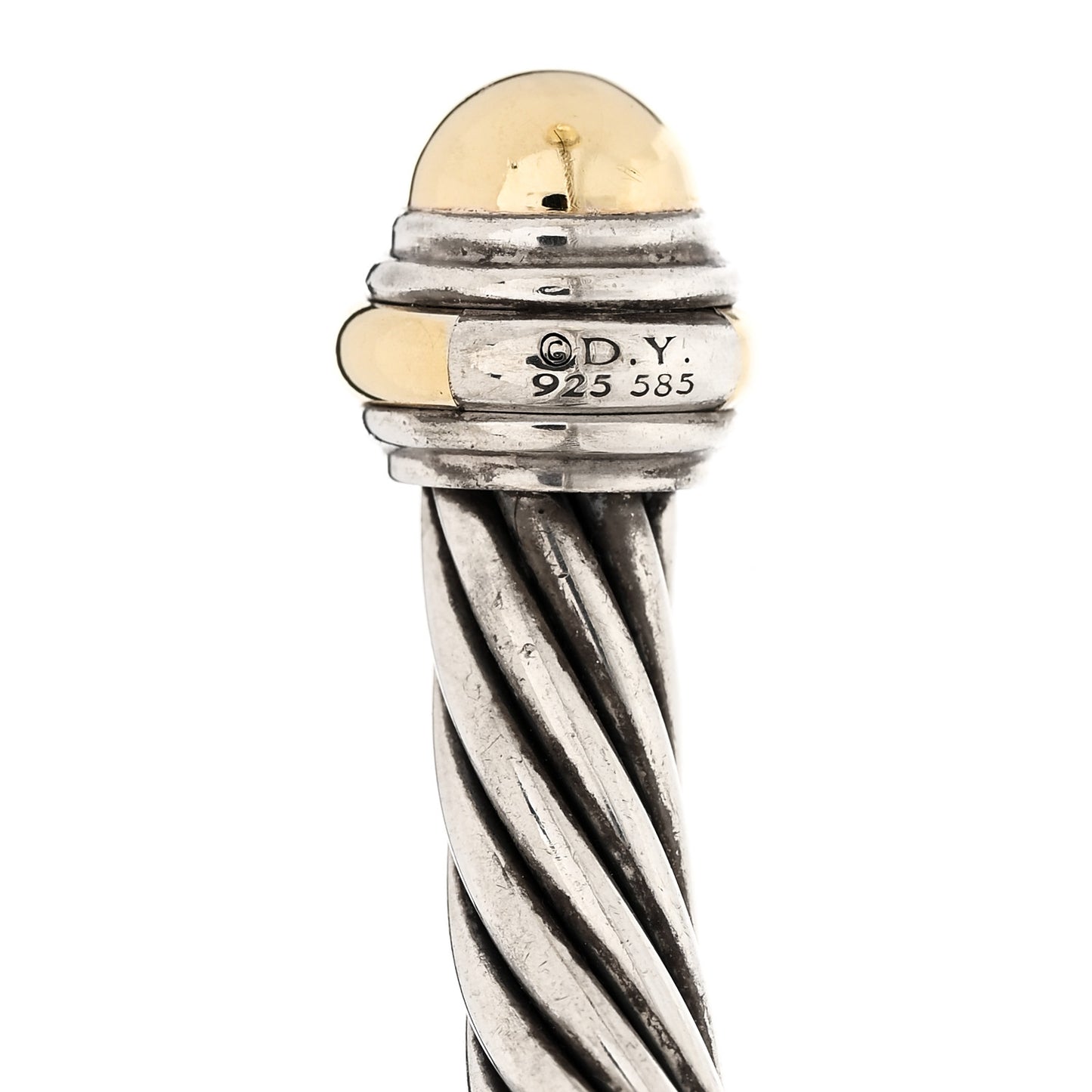 Sterling Silver 14K Yellow Gold 7mm Cable Classics Bracelet