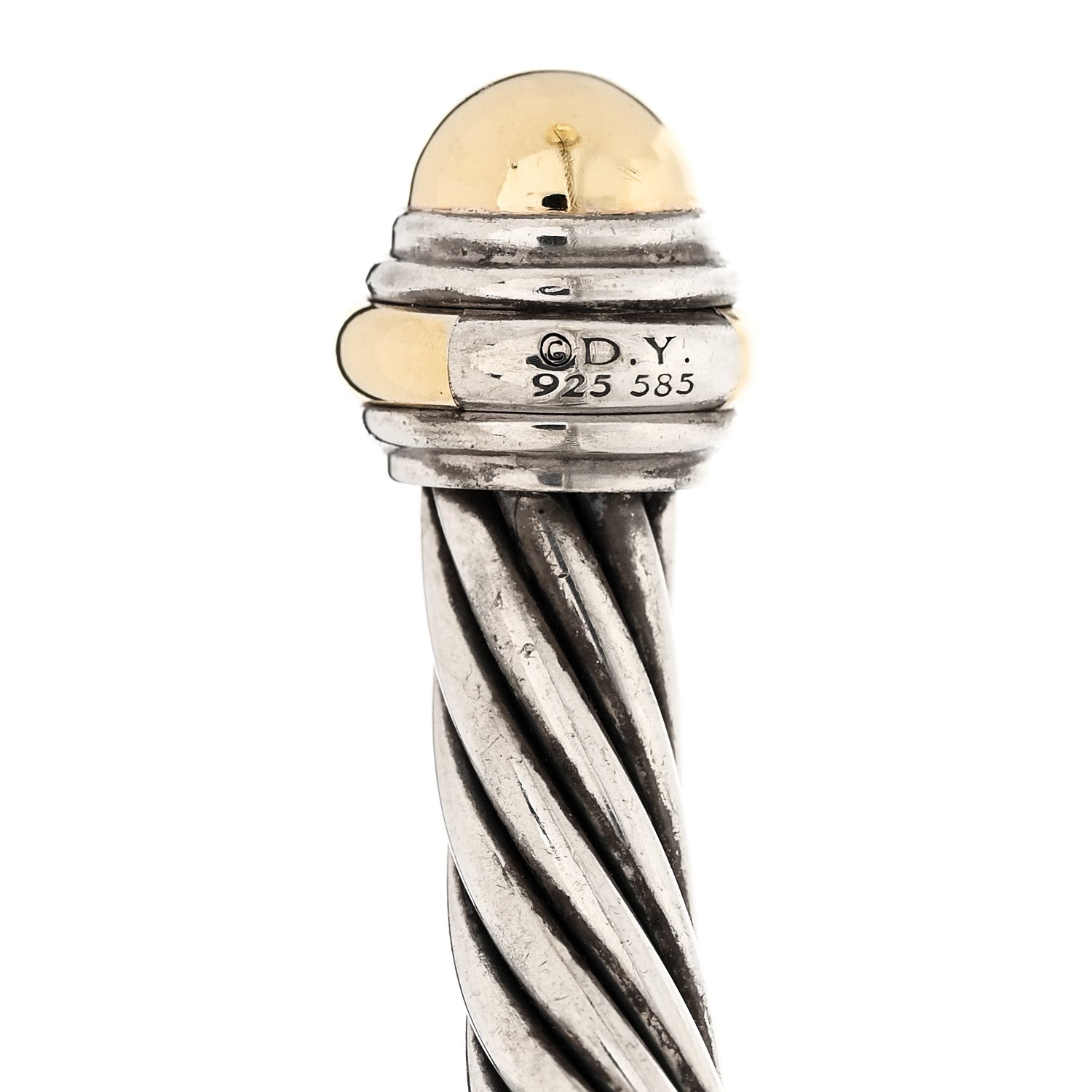 David Yurman Sterling Silver 14K Yellow Gold 7mm Cable Classics Bracelet 3 of 3