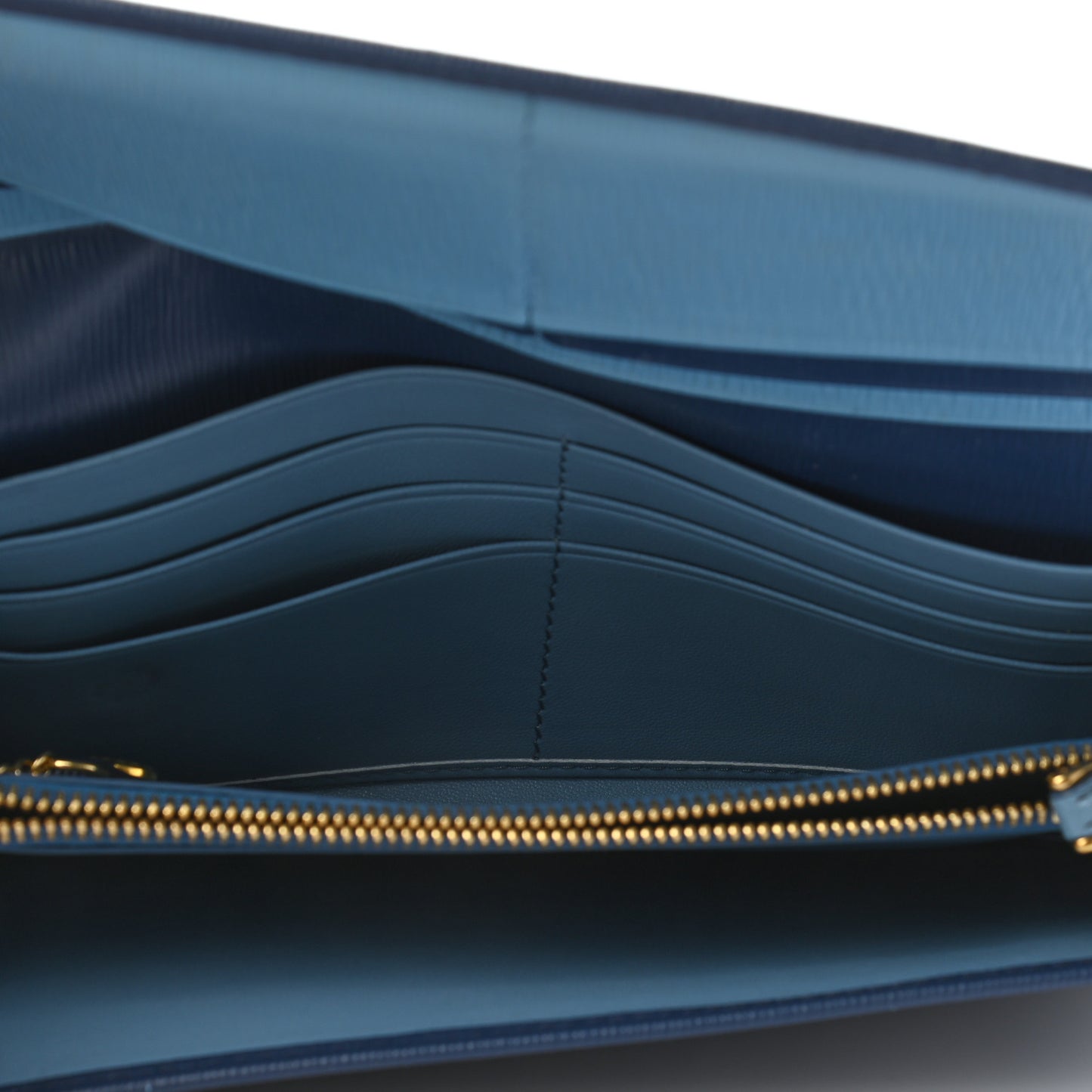Vitello Move Bi-Color Continental Flap Travel Wallet Bluette Astrale