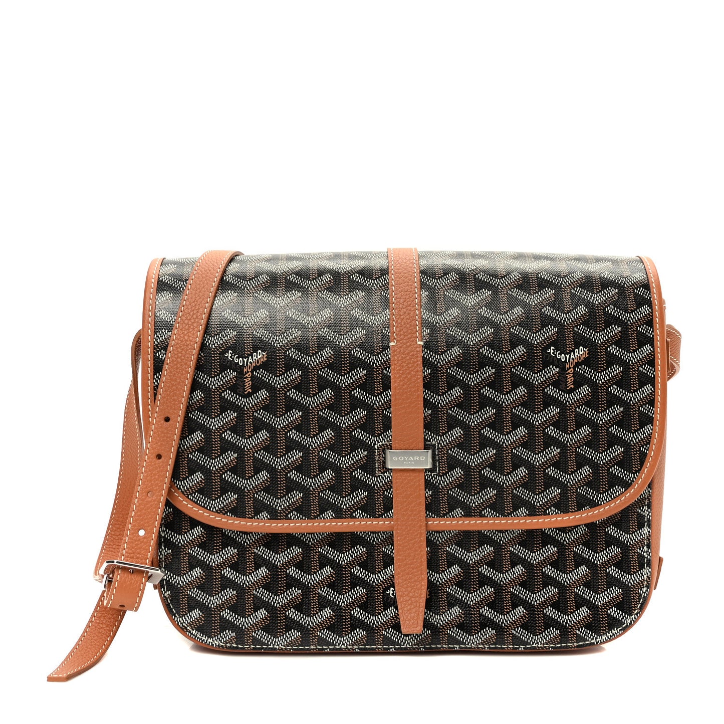 Goyardine Belvedere II MM Messenger Bag Black Gold