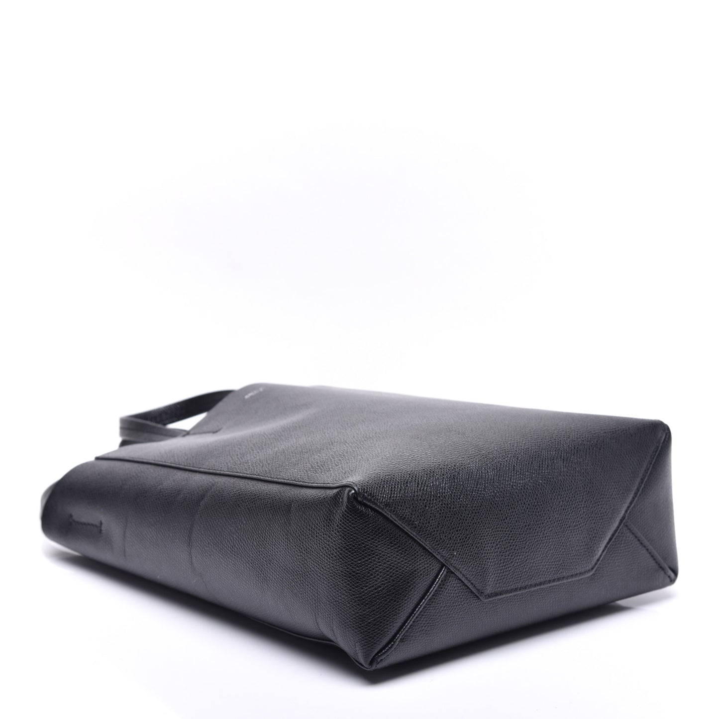 Grained Calfskin Small Vertical Cabas Black
