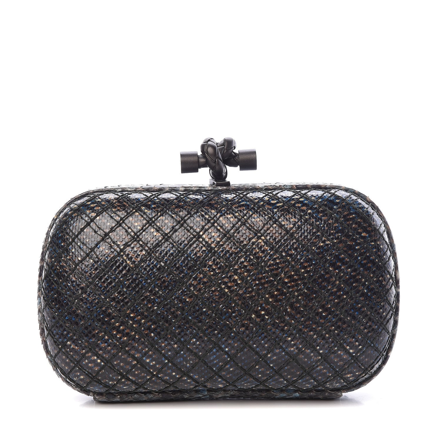 Karung Watersnake Intrecciato Knot Clutch Blue
