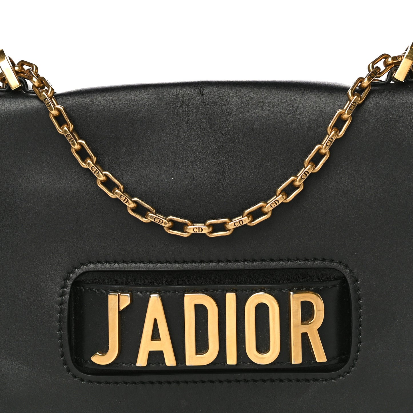 Calfskin J'Adior Chain Flap Bag Black