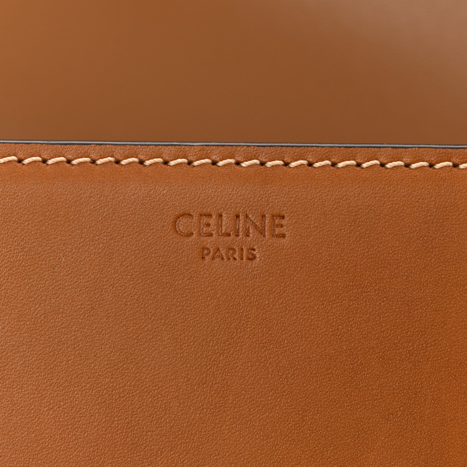 Celine Shiny Calfskin Medium Triomphe Tan 6 of 12