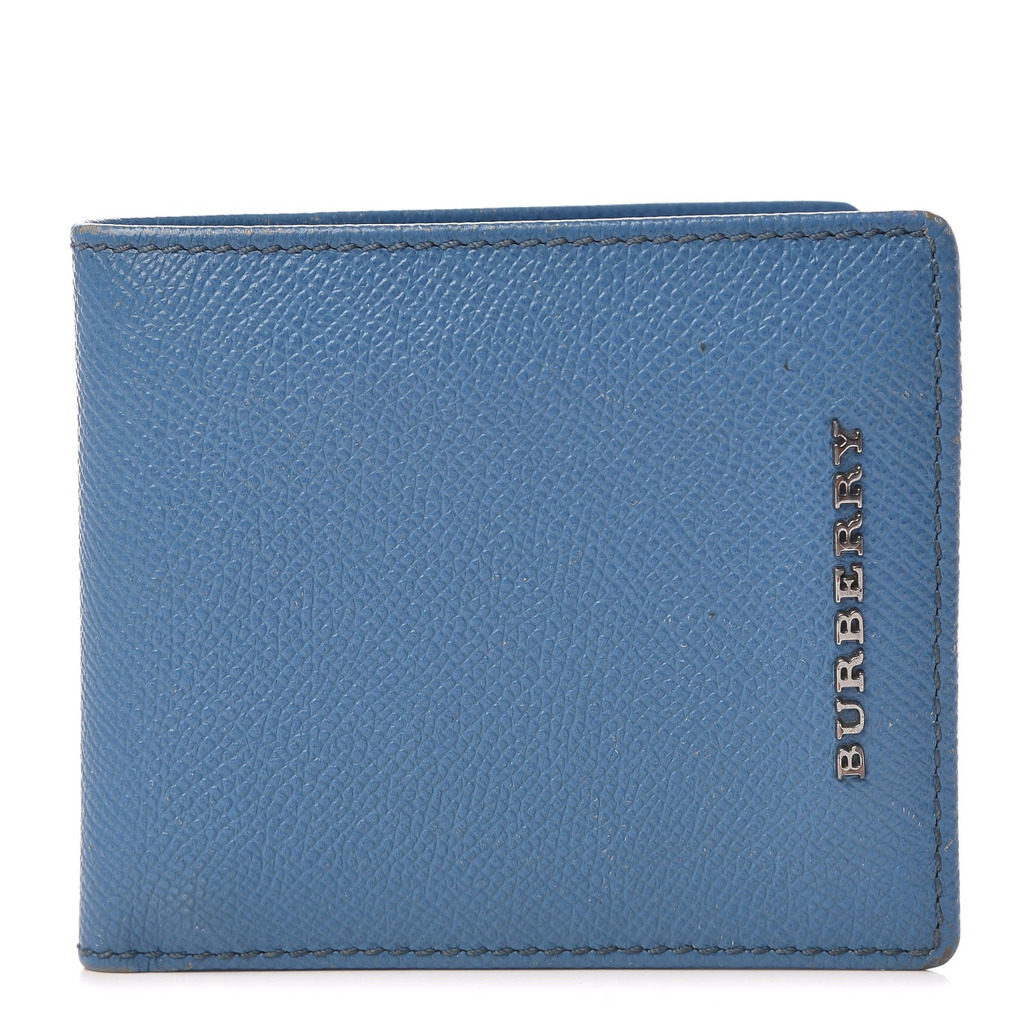 London Grainy Calfskin Bi-Fold Wallet Blue