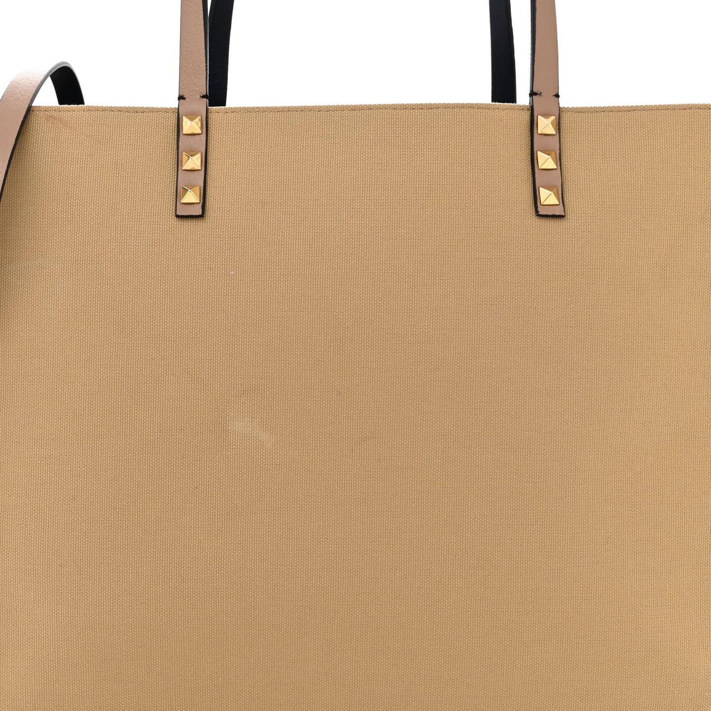 Canvas Medium Rockstud Reversible Tote Navy Blue Beige