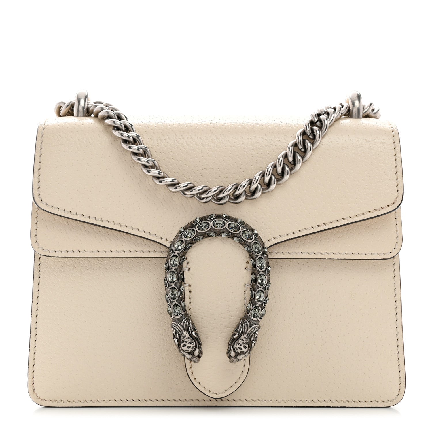 Gucci Textured Calfskin Crystal Mini Dionysus Shoulder Bag Mystic White 1 of 10