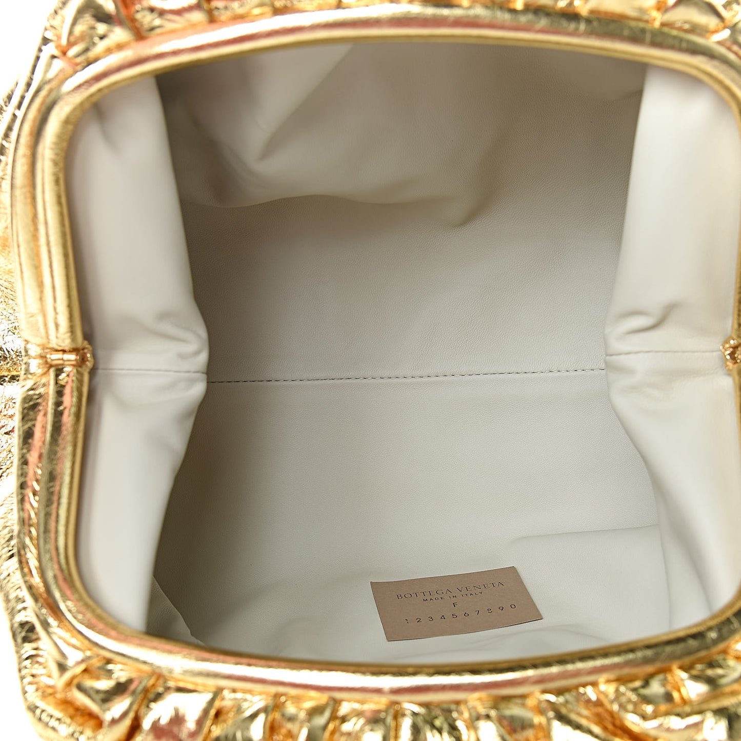 Metallic Crinkled Lambskin The Pouch Oversized Clutch Oro