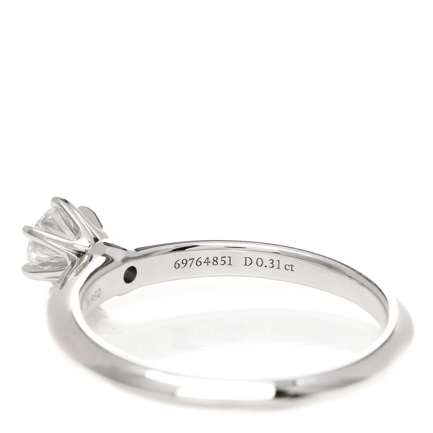 Platinum Diamond .31ct Solitaire Engagement Ring 52 6