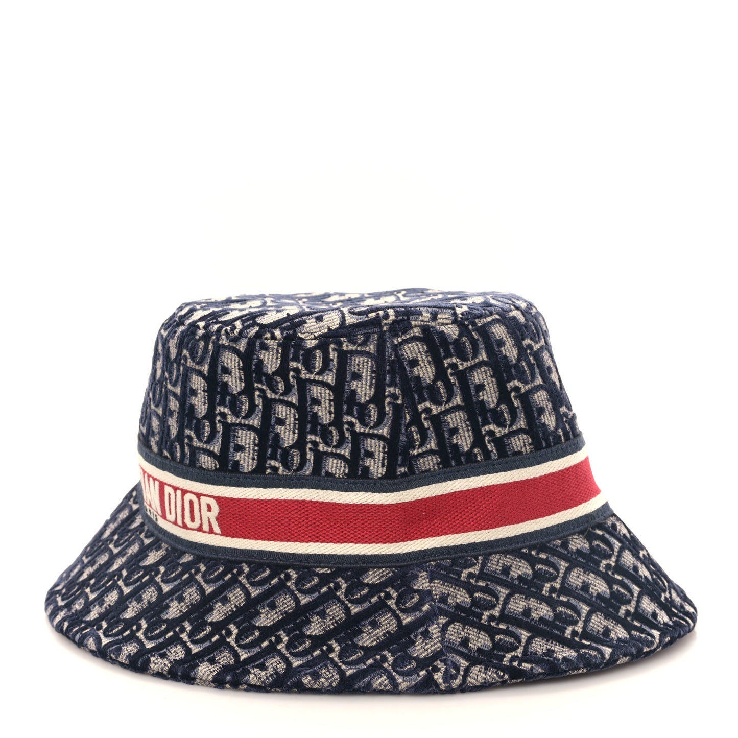 Velvet Oblique Large Brim Bucket Hat 57 Bleu Red