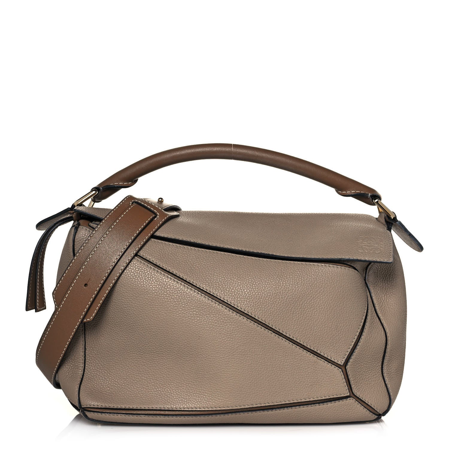 Loewe Calfskin Medium Puzzle Bag Sand Mink 1028652 – FASHIONPHILE