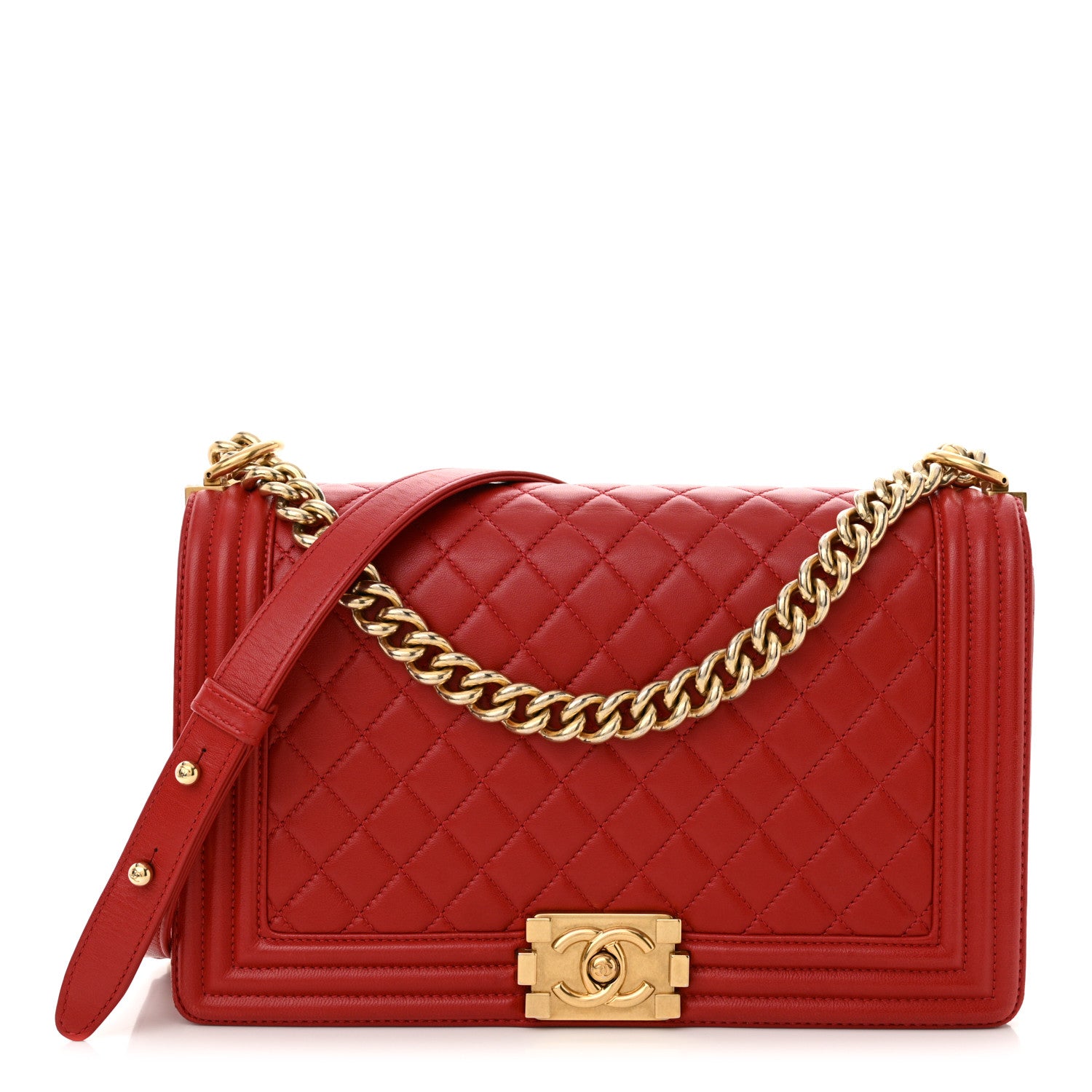 Chanel Lambskin Quilted New Medium Boy Flap Red 1 of 12