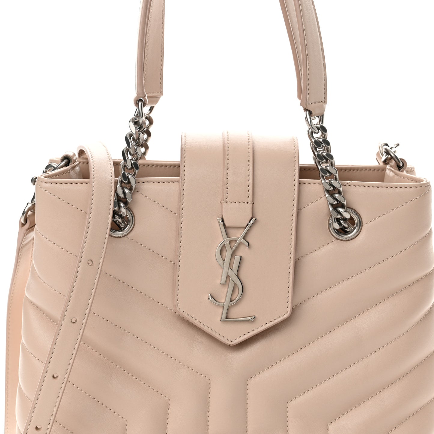 Calfskin Y Quilted Monogram Small Loulou Shopper Marble Pink