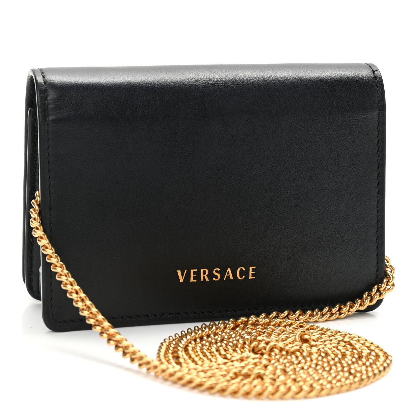 Vitello Mini Virtus Chain Clutch Black