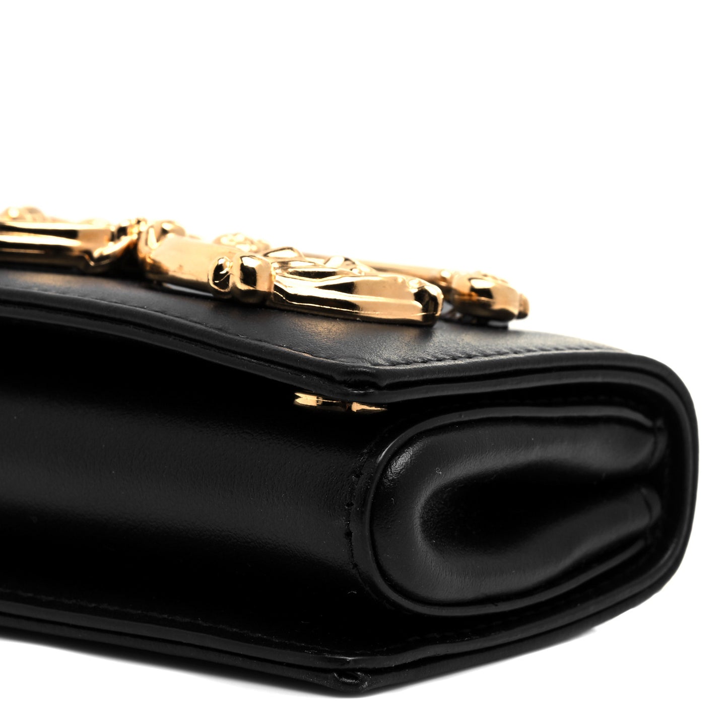 Calfskin Micro DG Girls Shoulder Bag Black
