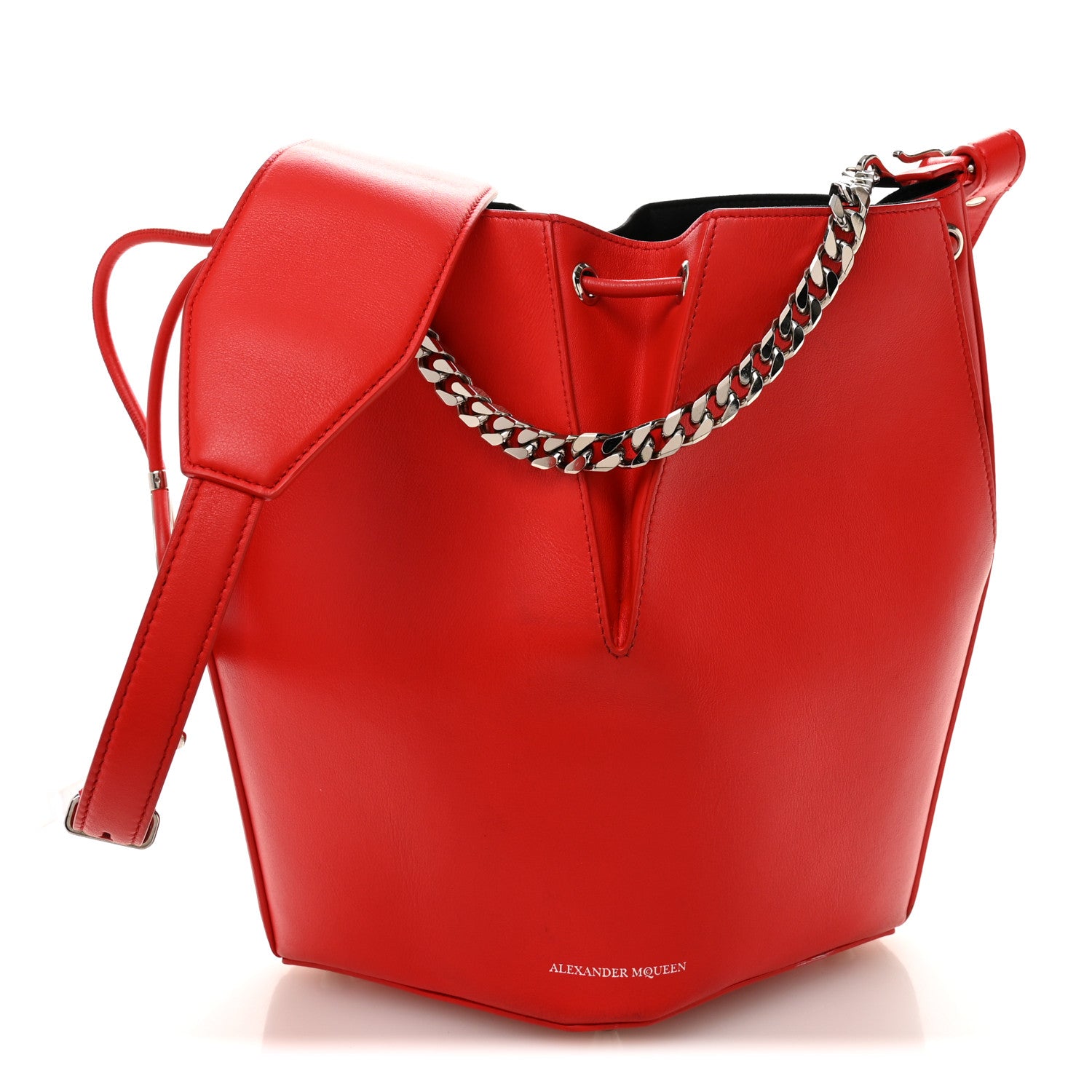Alexander McQueen Calfskin The Bucket Bag Red 1784555 – FASHIONPHILE