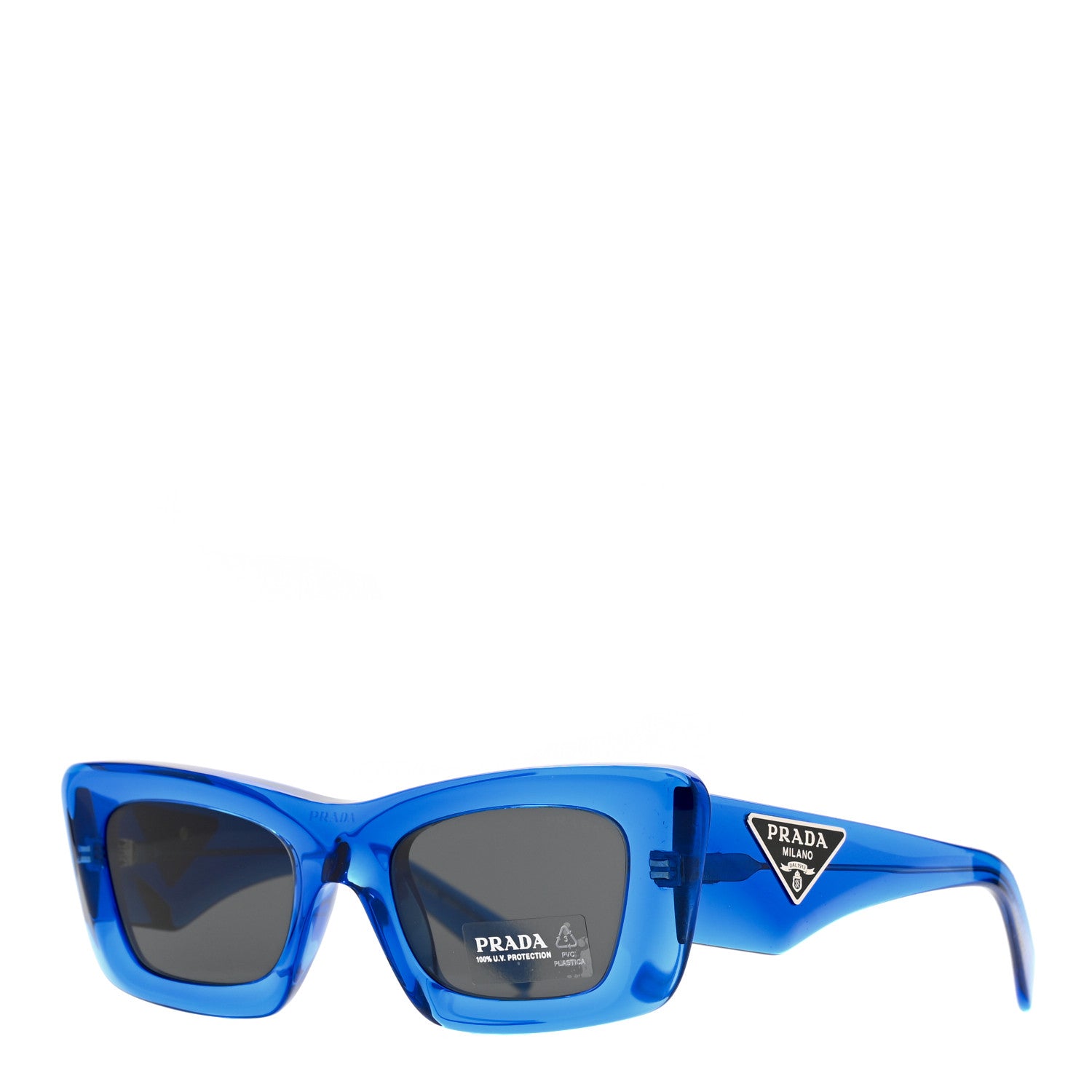 Prada Acetate Symbole Sunglasses SPR 13Z Crystal Electric Blue 1 of 7