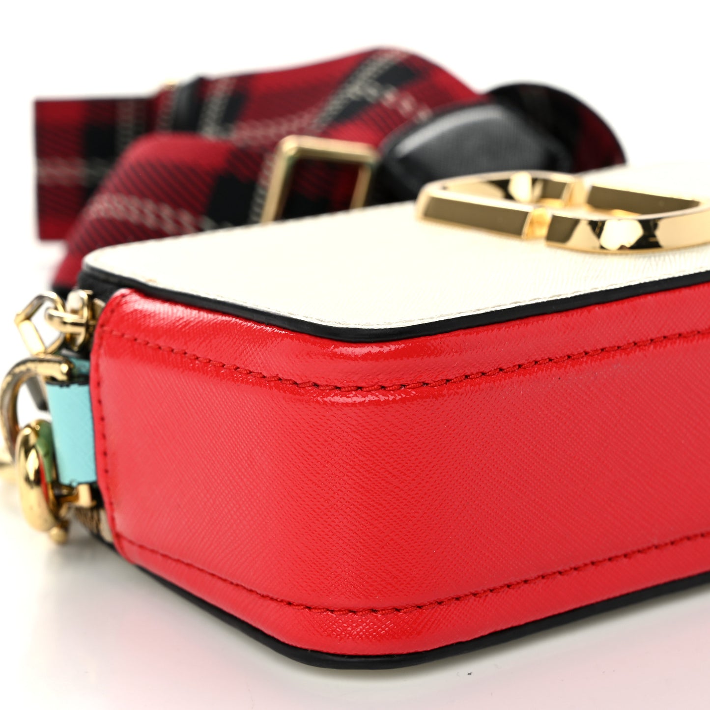 Saffiano Small Snapshot Camera Bag Porcelain Multi