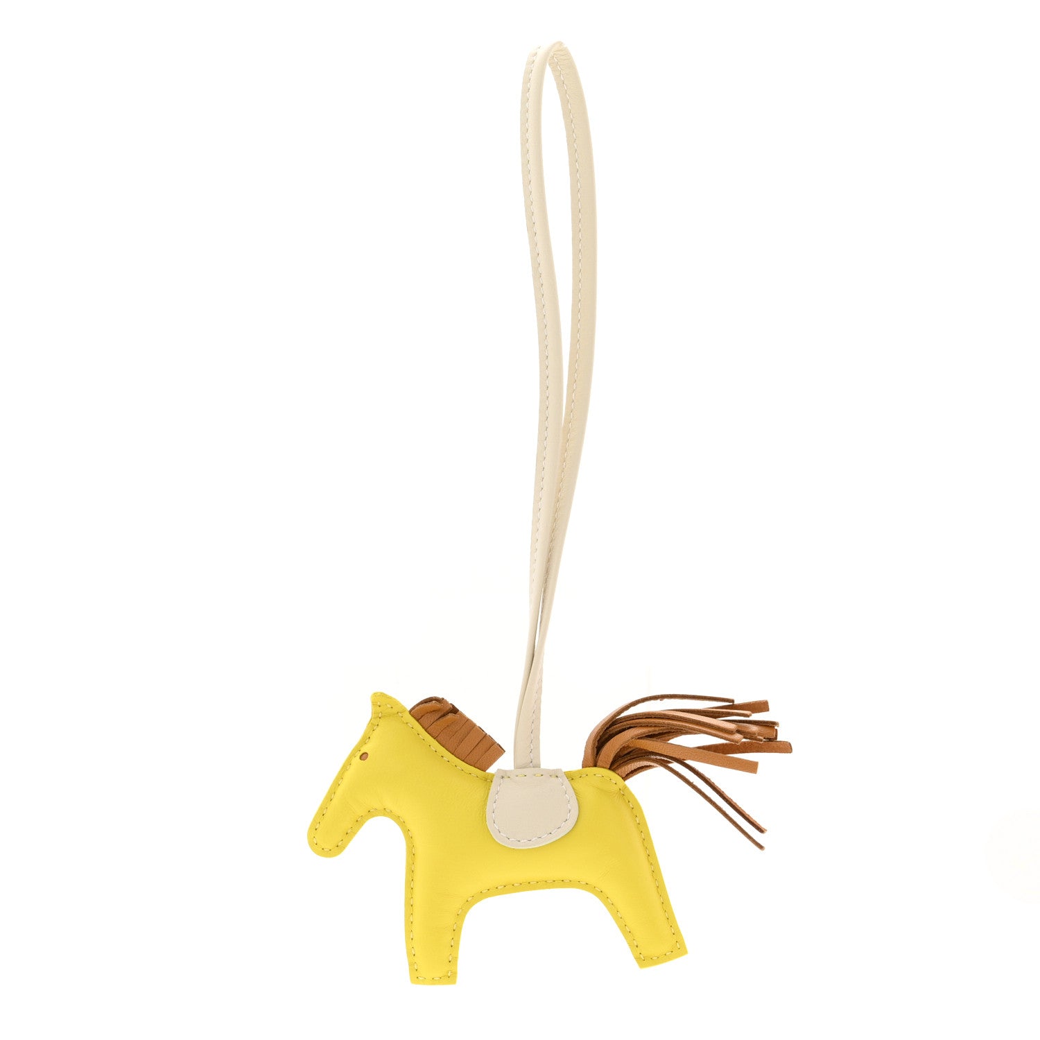 HERMES ロデオ　イエロー Hermes Milo Lambskin Grigri Rodeo Horse Bag Charm PM Lime Sesame
