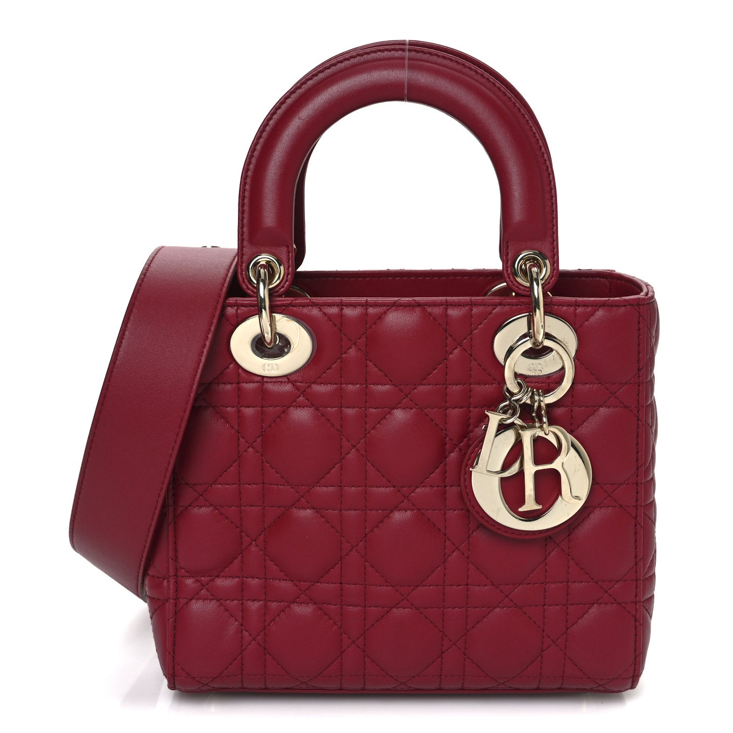 Lambskin Cannage Small My ABCDior Lady Dior Red