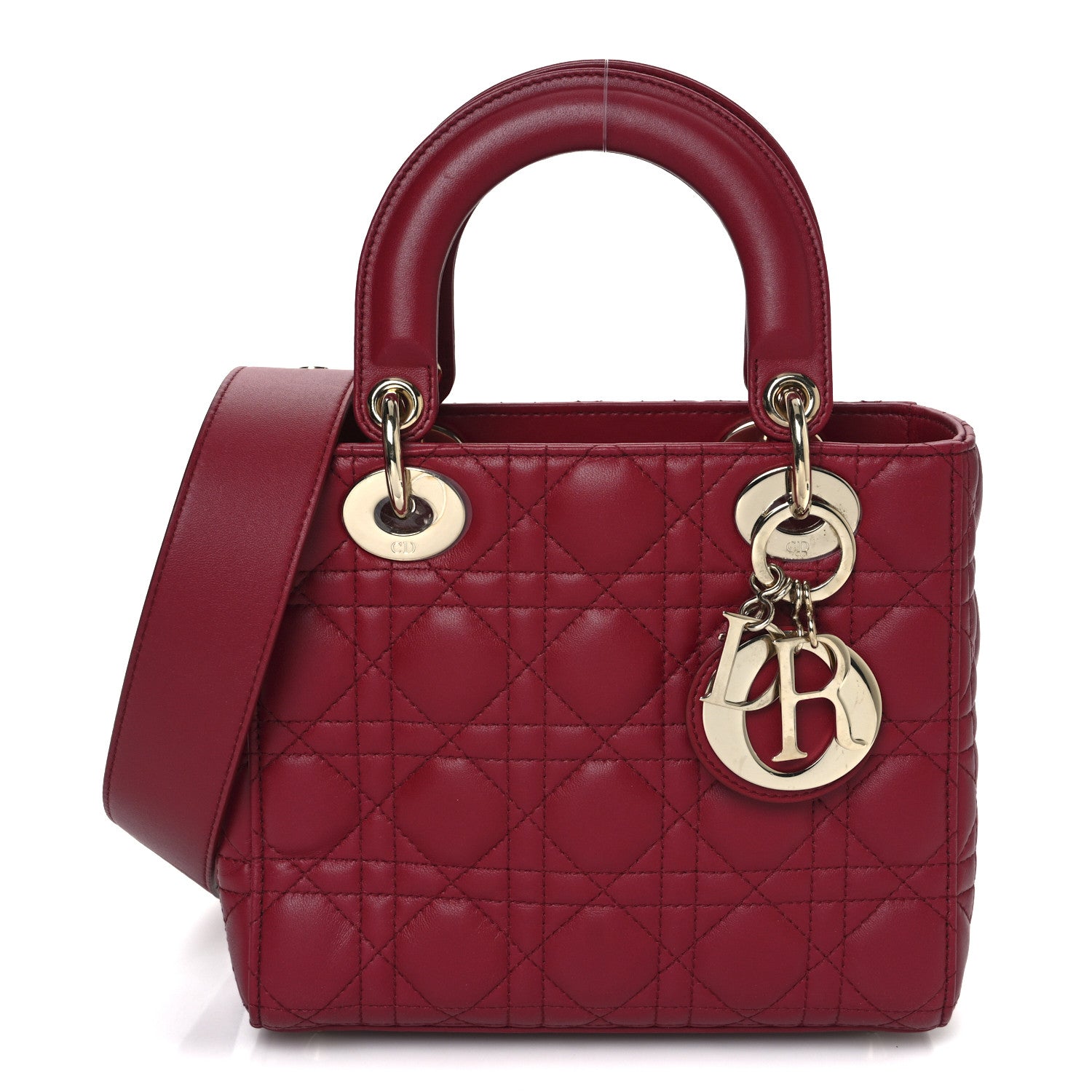 Christian Dior Lambskin Cannage Small My ABCDior Lady Dior Red 1 of 12