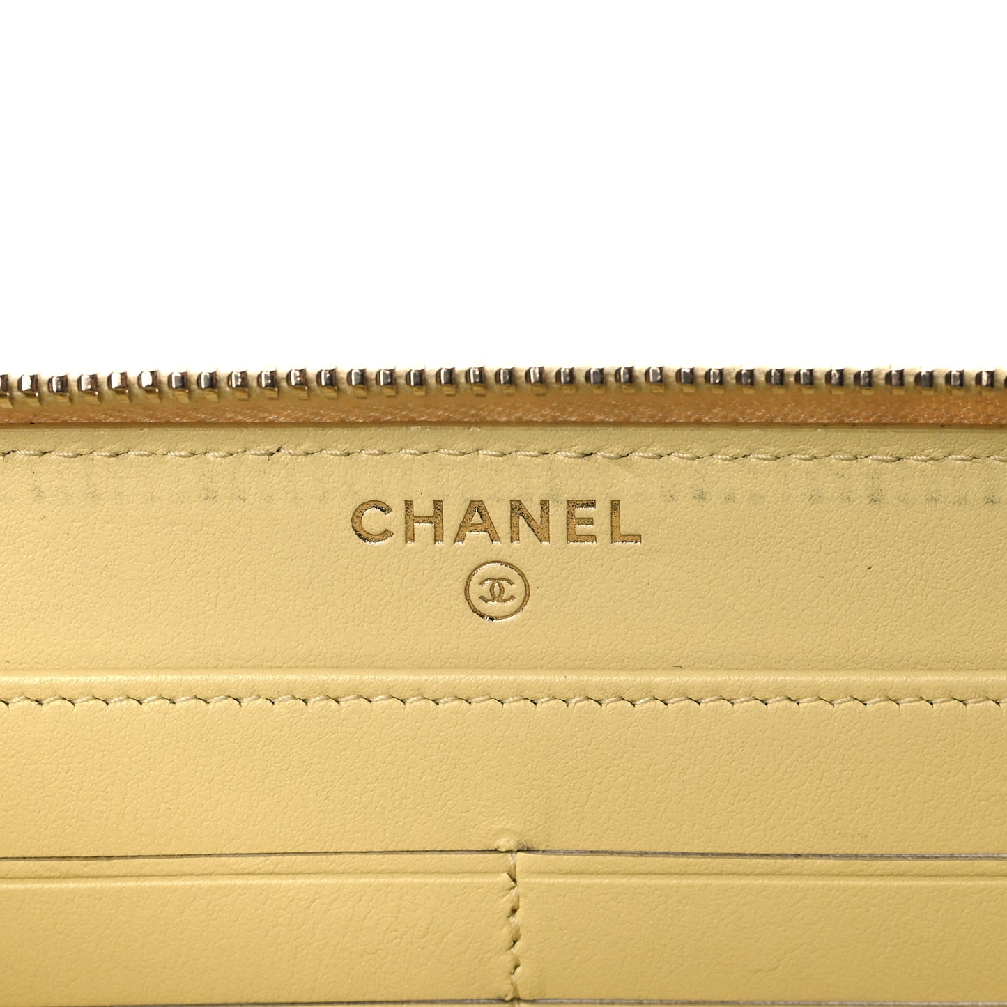 Caviar Quilted Filigree Zip Around Wallet Yellow