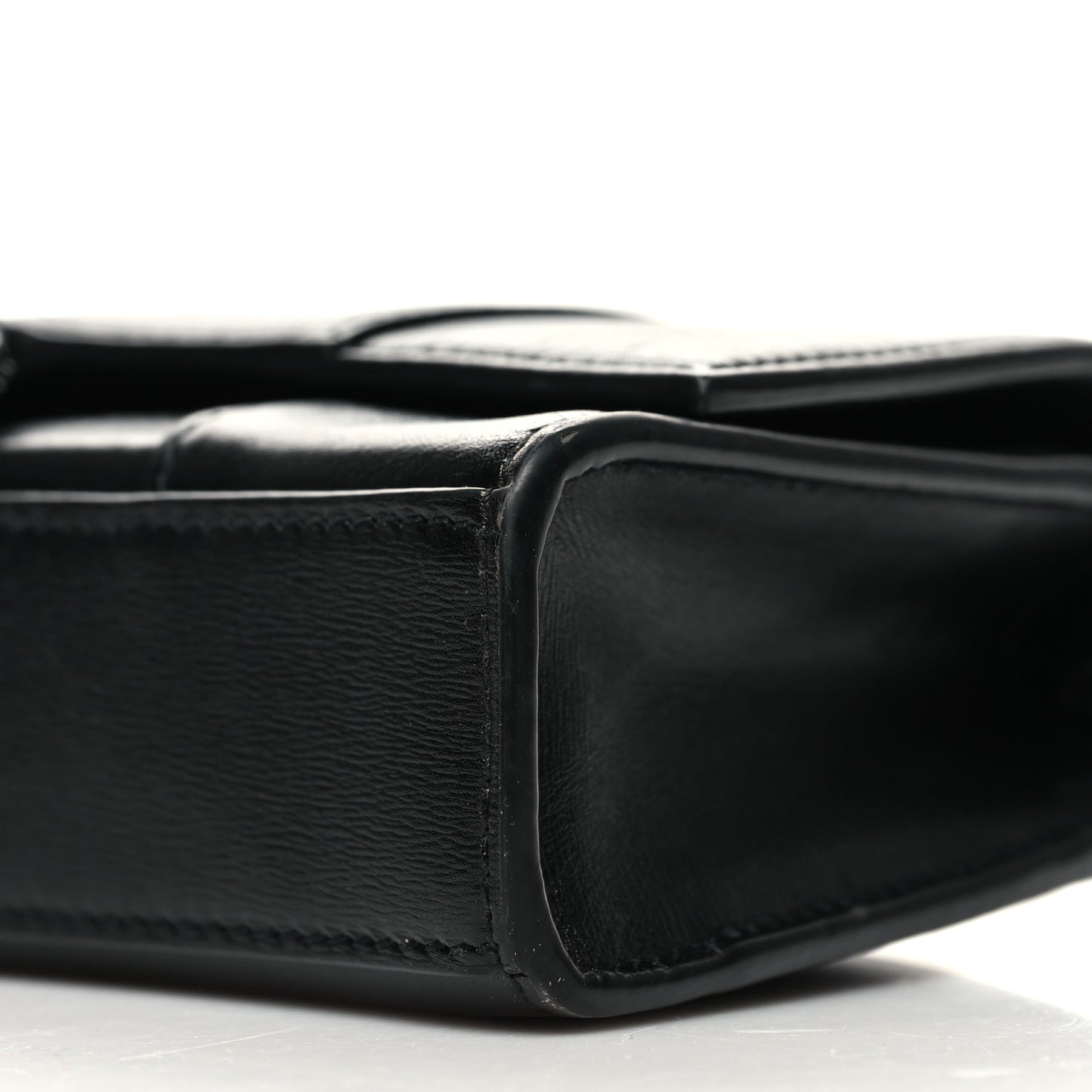 Calfskin Strass Monochrome Hourglass Chain Bag Black