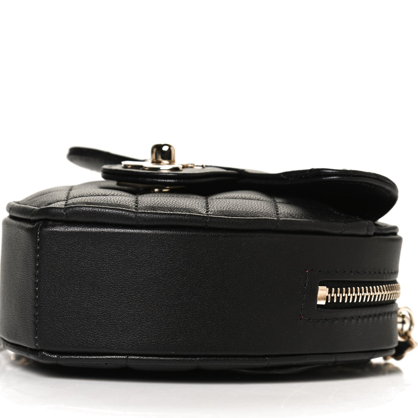 Lambskin Quilted CC In Love Heart Clutch With Chain Black