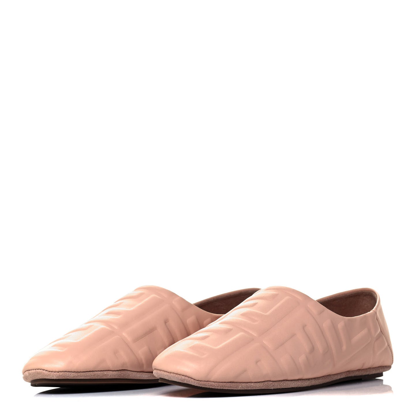 Nappa FF Embossed Slippers 36 Rosa Quarzo