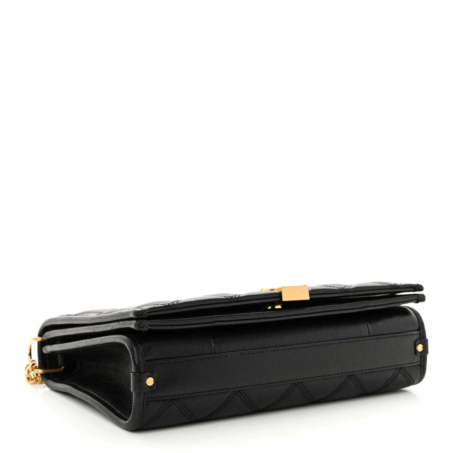Lambskin Quilted Mini Becky Chain Bag Black