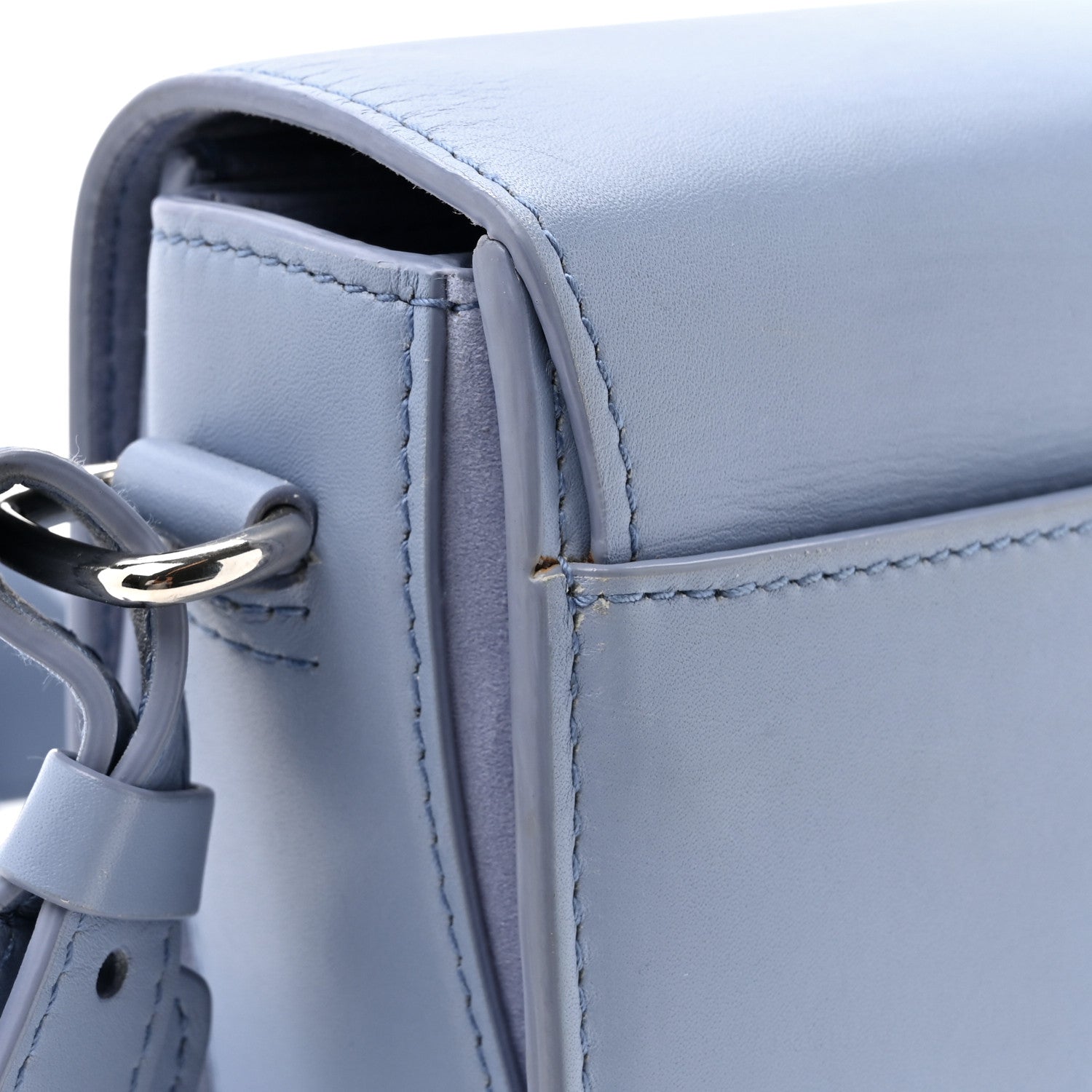 Loro Piana Calfskin Artemis Shoulder Bag Blue 18 of 19