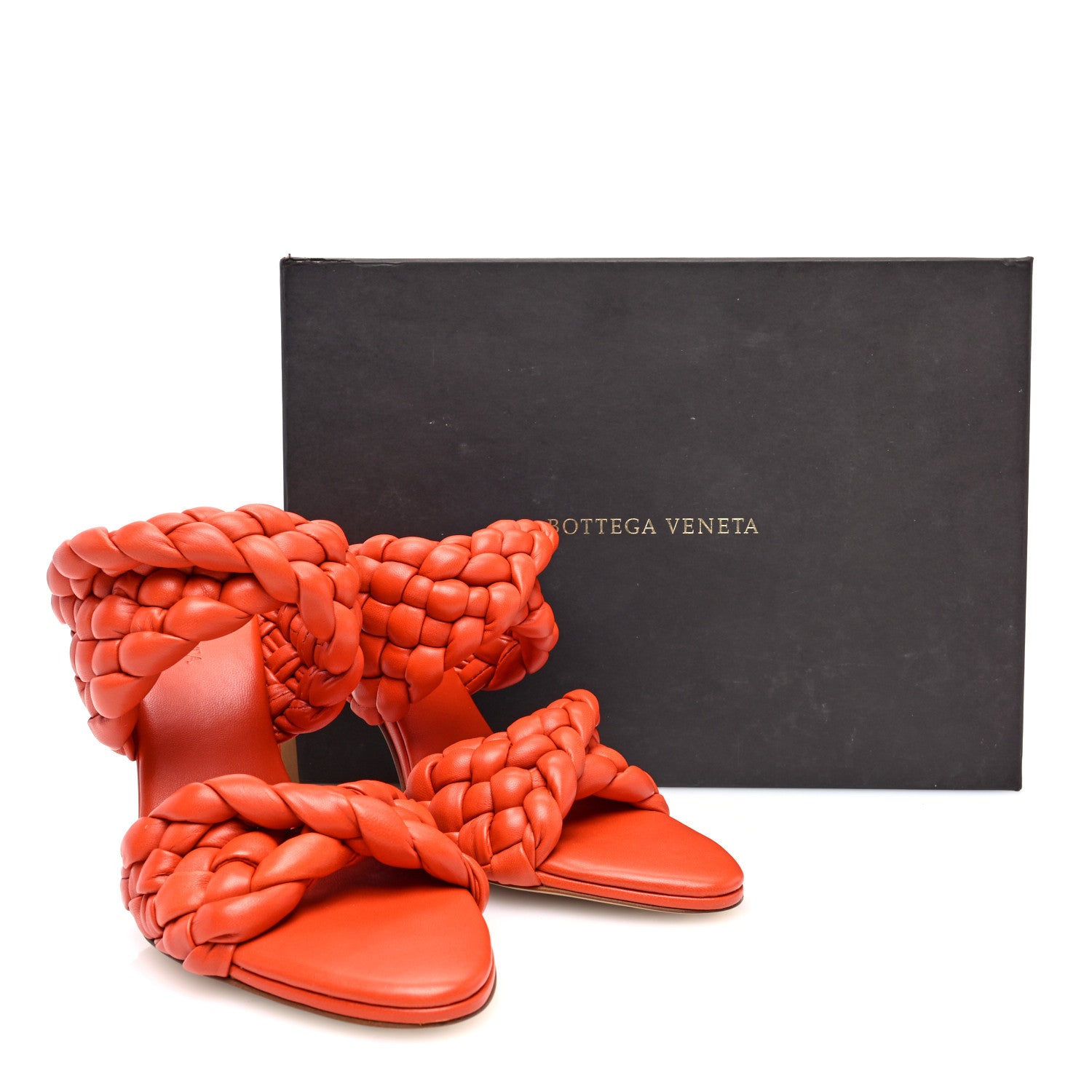 Bottega Veneta Nappa Twisted Padded Intrecciato Curve Slide Sandals 38 Paprika 8 of 8