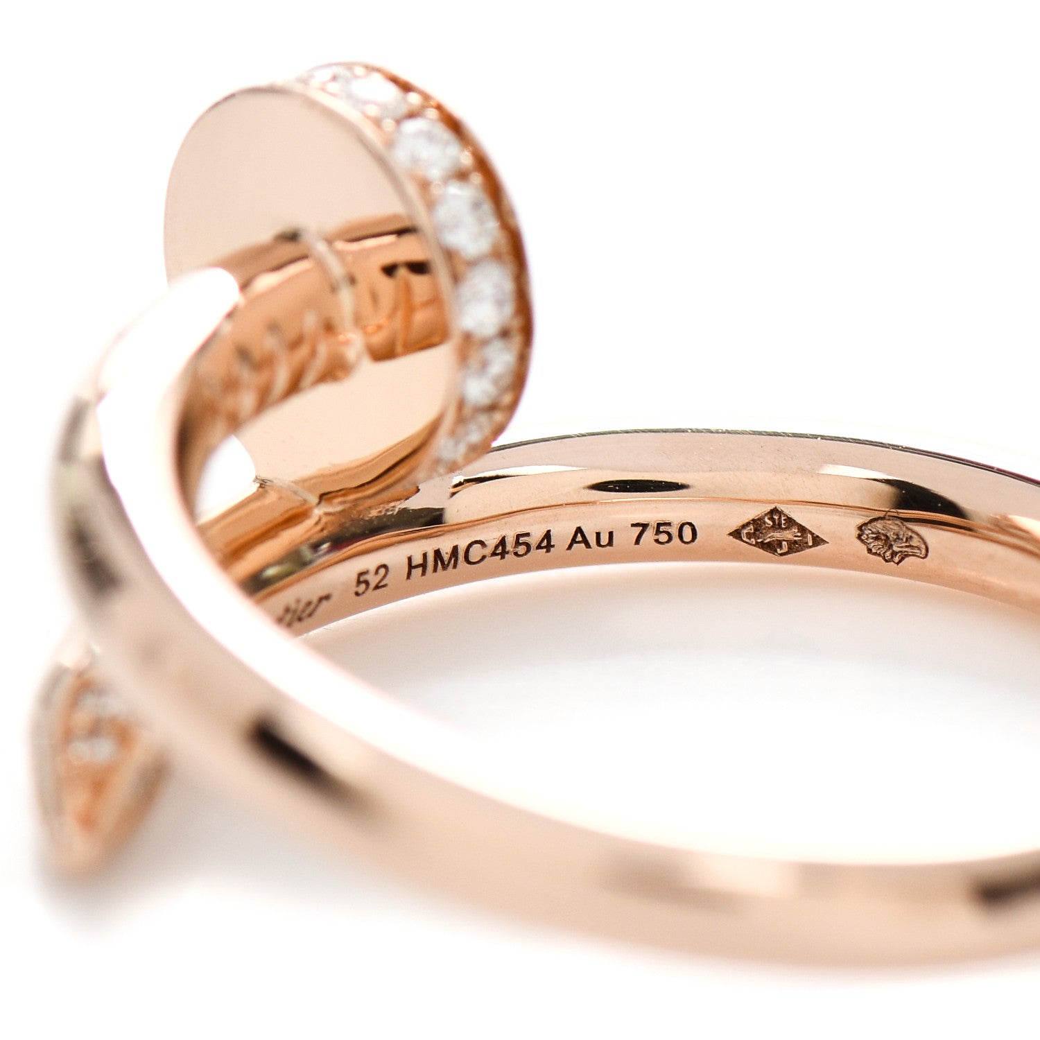 Cartier 18K Pink Gold Diamond Juste Un Clou Ring 52 6 5 of 5