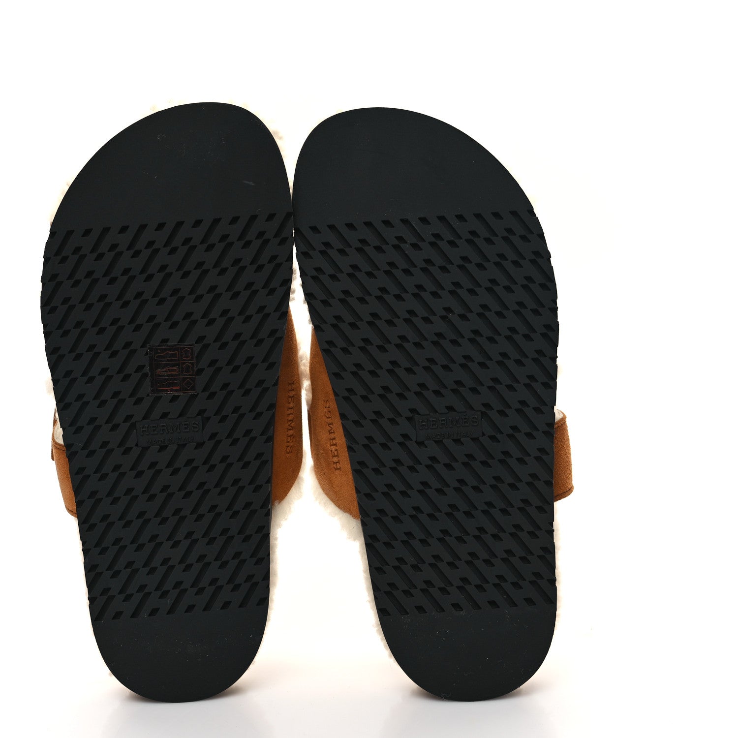 Hermes Suede Goatskin Woolskin Womens Chypre Sandals 37 Naturel Ecru 5 of 8