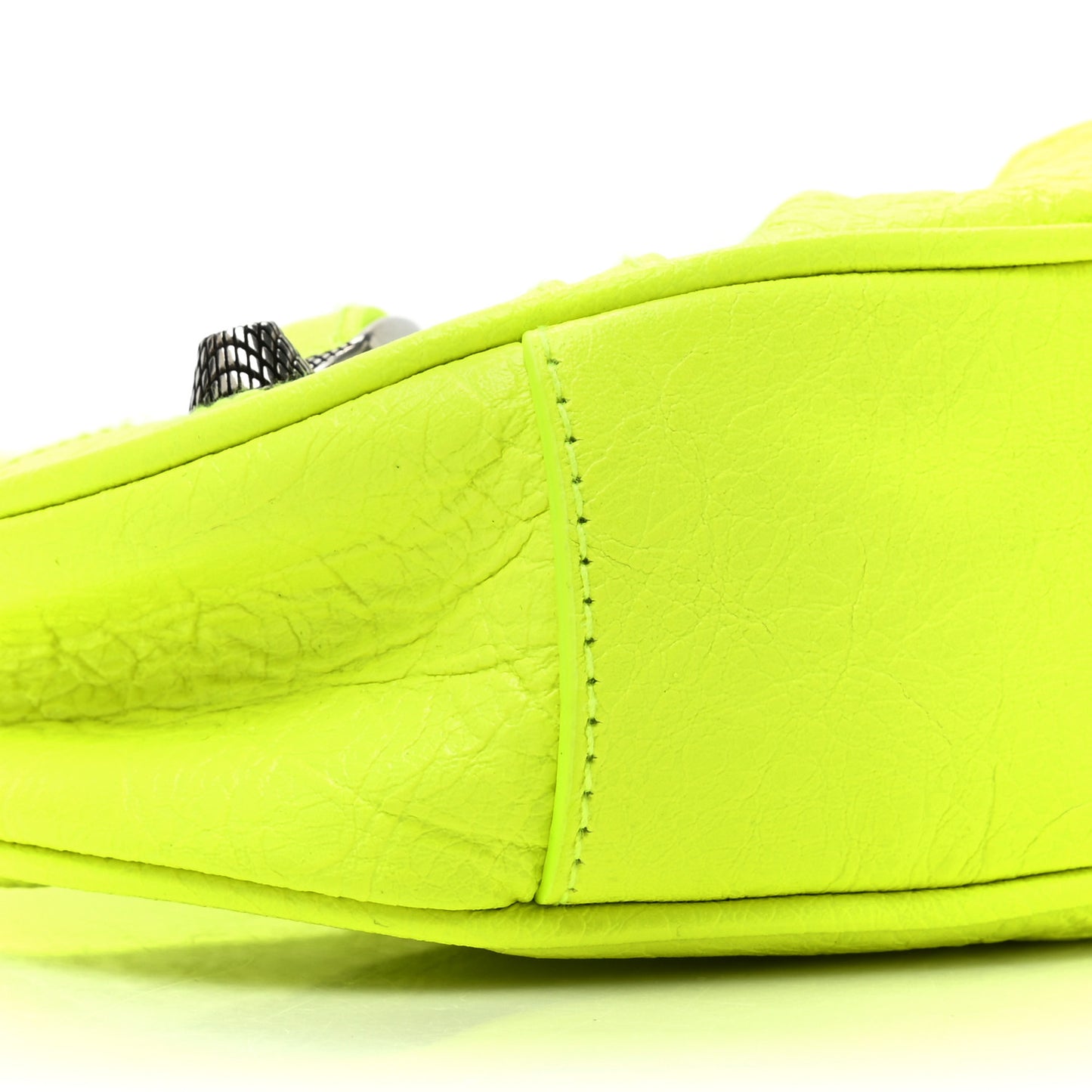 Agneau Arena Le Cagole Chain Shoulder Bag XS Fluo Yellow