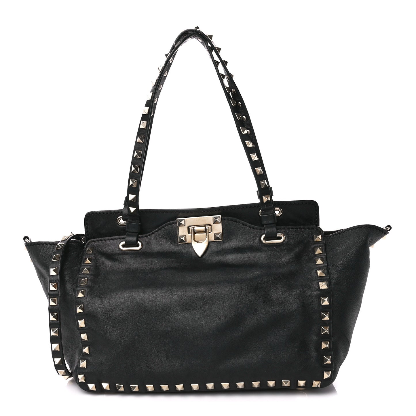 Vitello Small Rockstud Tote Black