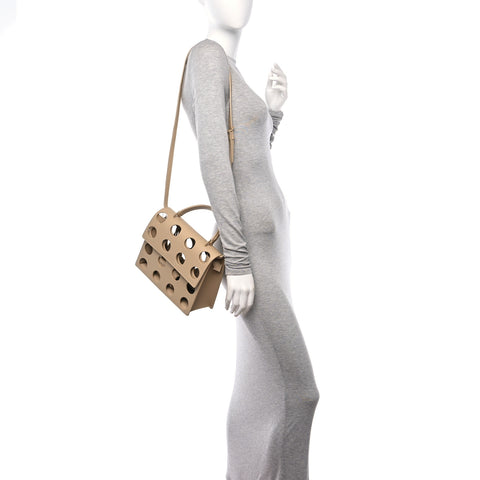 Calfskin Jitney 2.8 Porthole Top Handle Bag Beige