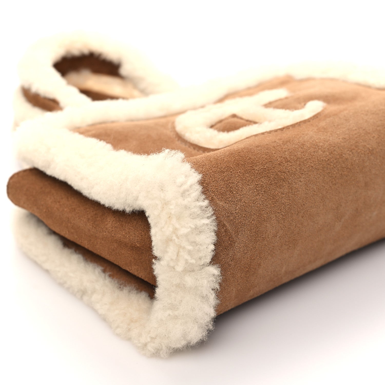 Telfar X UGG Suede shearling Small Shopping Bag Chestnut 9 of 12