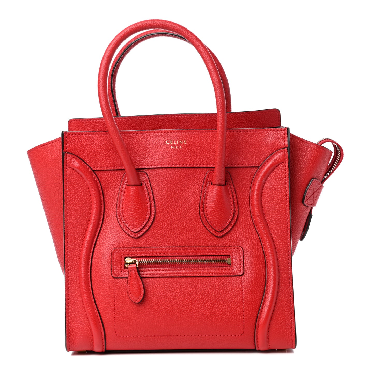 Drummed Calfskin Micro Luggage Red