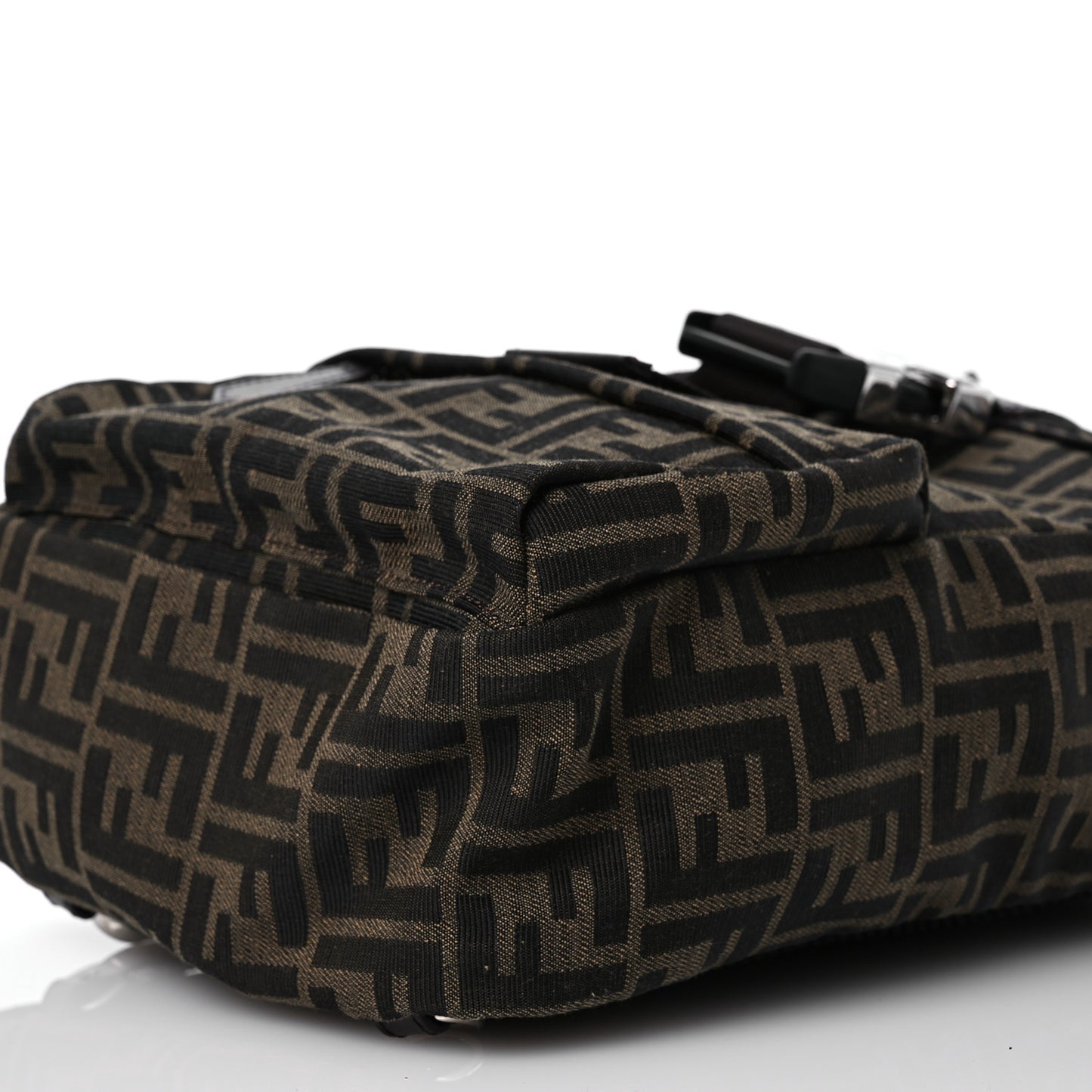 Recycled Fabric Jacquard Vitello Astro FF 1974 Small Fendiness Backpack Tobacco Moro Black